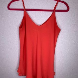 Orange Strap Chiffon Blouse